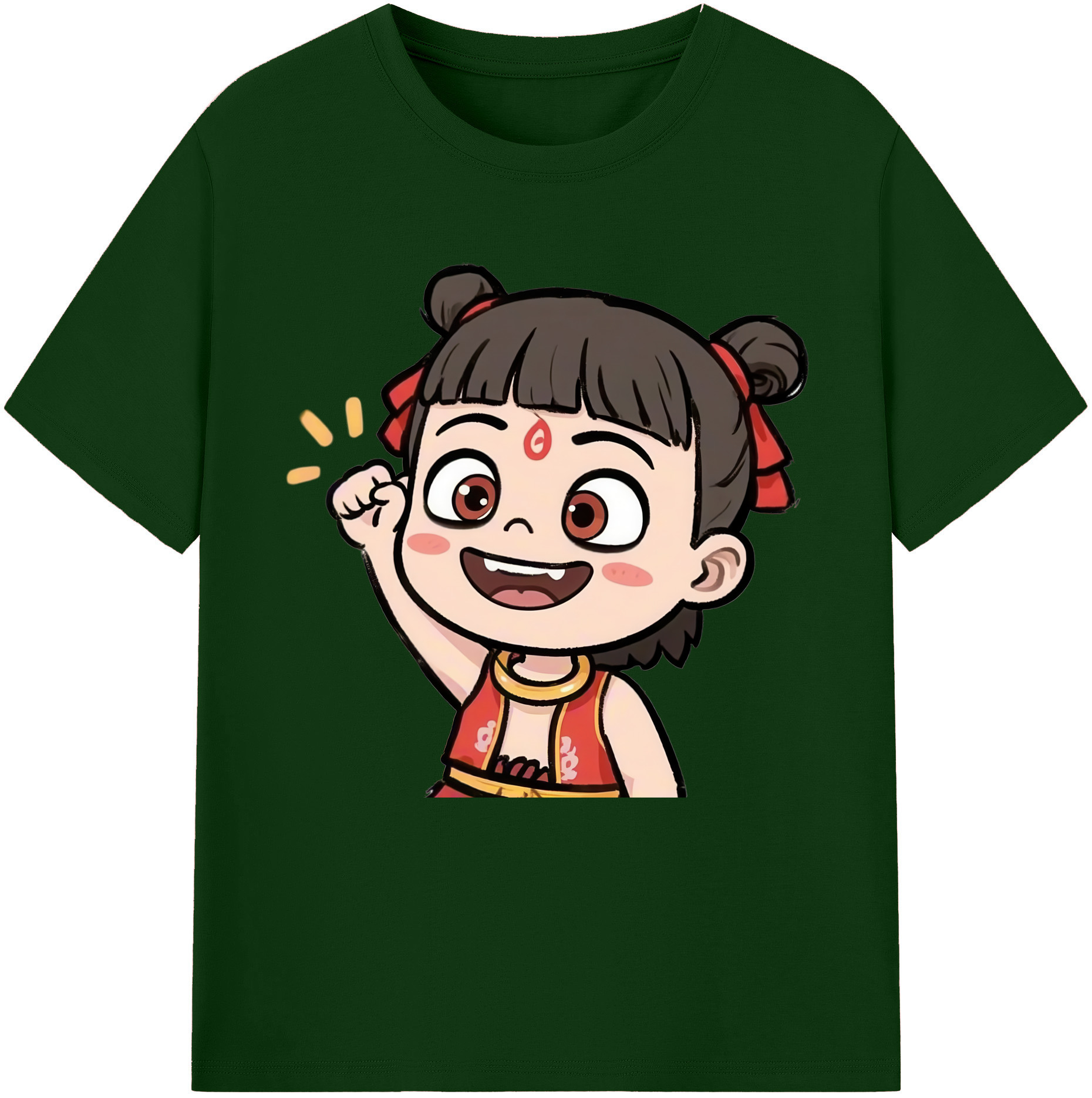 （画像用） Ne Zha 2 ナタ 魔童の大暴れ 綿100％半袖Tシャツ（フロントプリント）